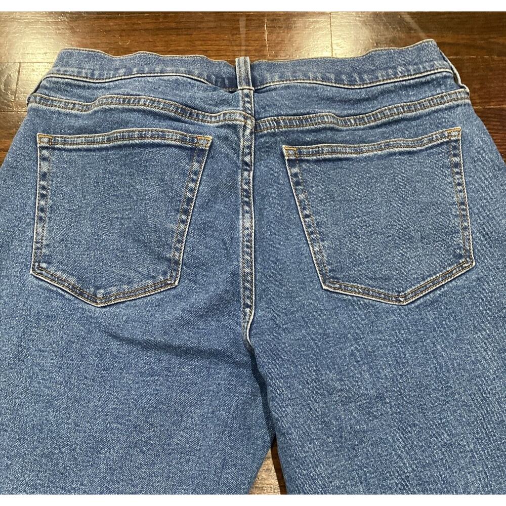 J. Crew Womens Blue Mid Rise Flare Crop Denim Jeans Size 29 (29X25.5) Button Fly - Picture 4 of 5